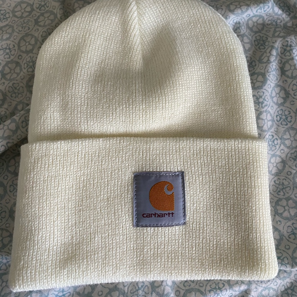 NWT White Carhartt Beanie